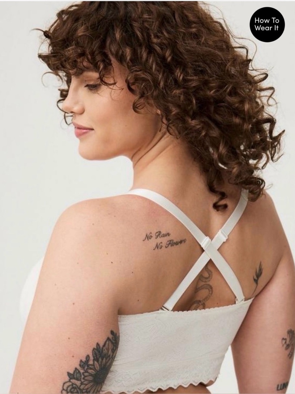 Torrid White 4-Way Stretch Lace Bandeau Bralette Size 3 / 3X neutral comfy - Picture 2 of 9